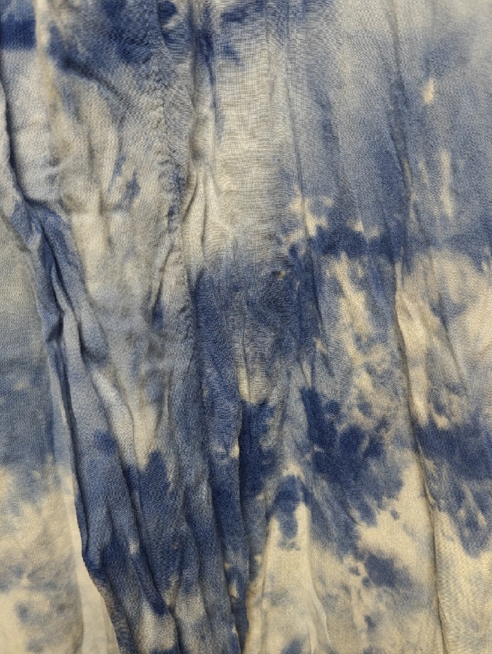 Jane & Delancey k* Boho Blue and White Tie-Dye Duster Vest - Picture 3 of 4